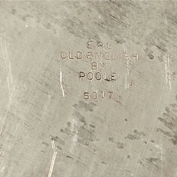 Vintage Poole old english silverplate footed pie server tray - Picture 3 of 6